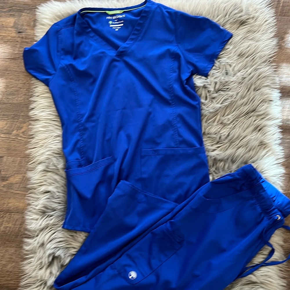Healing Hands Women's Blue Scrub Top